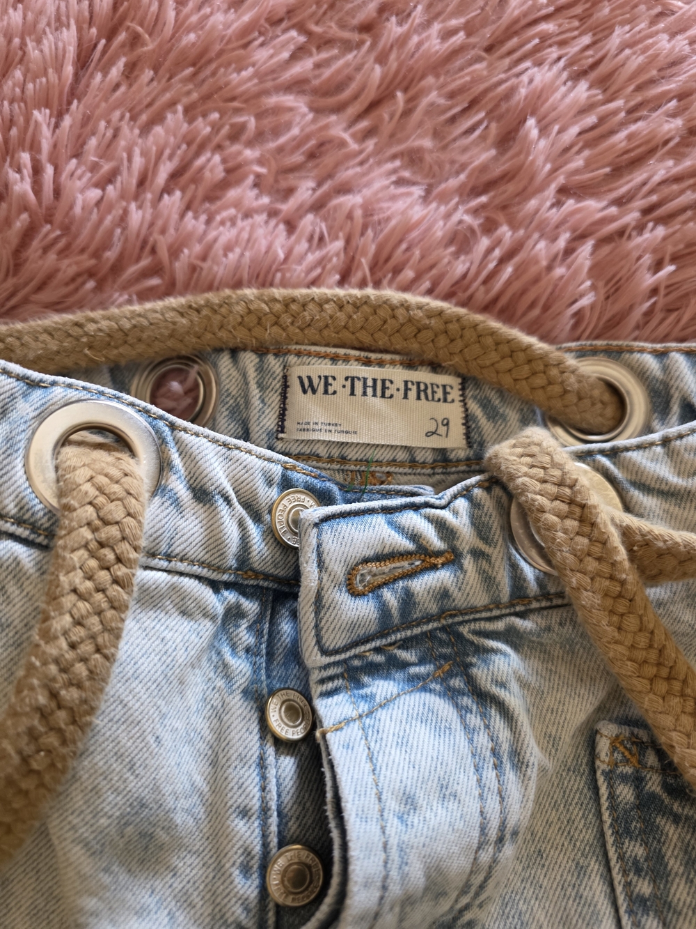 Free People Light Wash Cropped Jeans with Drawstring Moxie Jeans - Picture 6 of 6